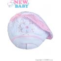 Pletená čepička-baret New Baby světle růžová Růžová velikost - 104 (3-4r)