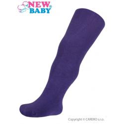 Bavlněné jednobarevné punčocháče New Baby fialové Fialová velikost - 152 (11-12r)