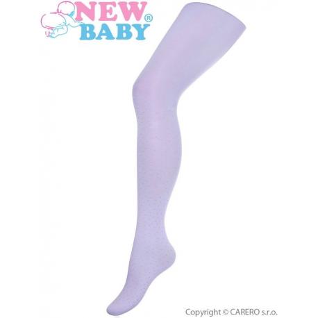 Bavlněné punčocháče 3D New Baby světle fialové s puntíky Fialová velikost - 128 (7-8 let)