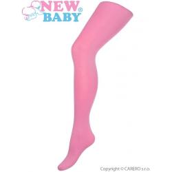 Bavlněné punčocháče 3D New Baby růžové s puntíky Růžová velikost - 152 (11-12r)