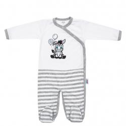 Kojenecký bavlněný overal New Baby Zebra exclusive Bílá velikost - 74 (6-9m)