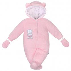 Zimní kombinézka New Baby Nice Bear růžová Růžová velikost - 68 (4-6m)