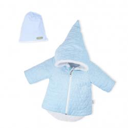 Zimní kojenecký kabátek s čepičkou Nicol Kids Winter modrý Modrá velikost - 56 (0-3m)
