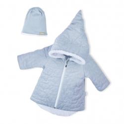 Zimní kojenecký kabátek s čepičkou Nicol Kids Winter šedý Šedá velikost - 68 (4-6m)