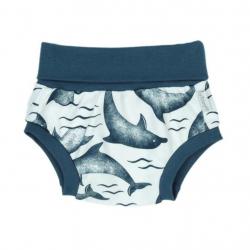 Kojenecké bavlněné kraťasy-bloomers Nicol Dolphin Modrá velikost - 0-3 m