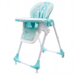 Jídelní židlička NEW BABY Minty Fox - eko kůže a vložka pro miminka Zelená