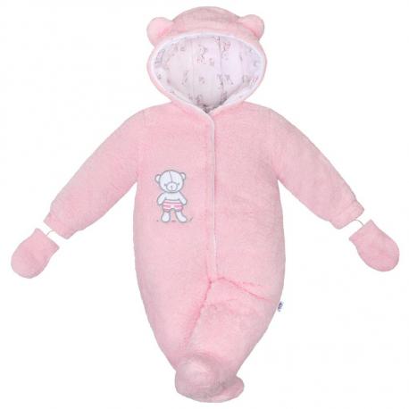 Zimní kombinézka New Baby Nice Bear růžová Růžová velikost - 62 (3-6m)