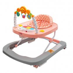 Dětské chodítko se silikonovými kolečky New Baby Forest Kingdom Pink Růžová