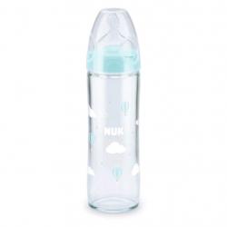 Skleněná kojenecká láhev NUK New Classic 240 ml modrá Modrá