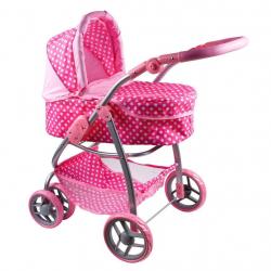 Multifunkční kočárek pro panenky Baby Mix Jasmínka světle růžový Růžová
