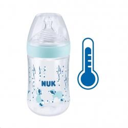 Kojenecká láhev NUK Nature Sense s kontrolou teploty 260 ml modrá Modrá