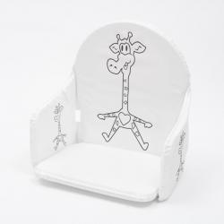 Vložka do dřevěných jídelních židliček typu New Baby Victory bílá žirafa Bílá