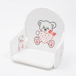 Vložka do dřevěných jídelních židliček typu New Baby Victory bílá medvídek srdíčko Bílá