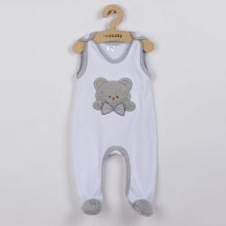 Luxusní kojenecké dupačky New Baby Honey Bear s 3D aplikací Bílá velikost - 62 (3-6m)