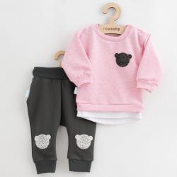 Kojenecká souprava tričko a tepláčky New Baby Brave Bear ABS růžová Růžová velikost - 56 (0-3m)