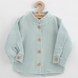 Kojenecká mušelínová košile New Baby Soft dress mátová Dle obrázku velikost - 62 (3-6m)