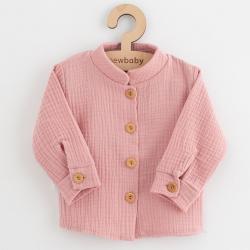 Kojenecká mušelínová košile New Baby Soft dress růžová Růžová velikost - 62 (3-6m)
