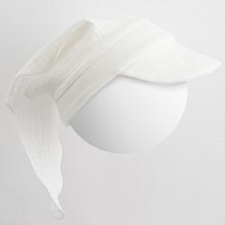 Letní holčičí mušelínový šátek s kšiltem New Baby Elizabeth Bílá velikost - 68 (4-6m)