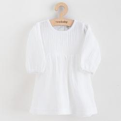 Kojenecké mušelínové šaty s dlouhým rukávem New Baby Elizabeth bílá Bílá velikost - 68 (4-6m)