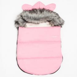 Luxusní zimní fusak s kapucí s oušky New Baby Alex Fleece pink Růžová