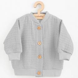 Kojenecký mušelínový kabátek New Baby Comfort clothes šedá Šedá velikost - 62 (3-6m)