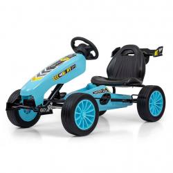 Dětská šlapací motokára Go-kart Milly Mally Rocket tyrkysová Modrá