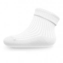 Kojenecké pruhované ponožky New Baby bílé Bílá velikost - 56 (0-3m)
