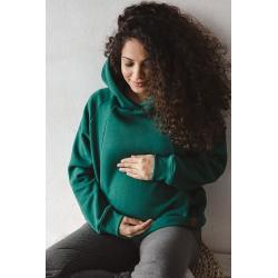 Těhotenská a kojící mikina Motherhood oversize milk & love zelená Zelená velikost - M