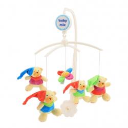 Kolotoč nad postýlku Baby Mix Medvídci s čepičkami Multicolor