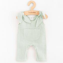 Kojenecké mušelínové lacláčky New Baby Comfort clothes šalvějová Zelená velikost - 56 (0-3m)