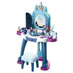 Dětský toaletní stolek ledový svět se světlem, hudbou a židličkou BABY MIX Modrá