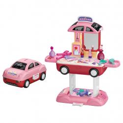 Dívčí kosmetický salon v autě 2 v 1 BABY MIX Růžová