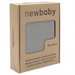 Bambusová pletená deka New Baby 100x80 cm grey Šedá