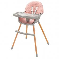 Jídelní židlička Baby Mix Freja wooden dusty pink Růžová
