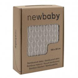Bambusová pletená deka New Baby se vzorem 100x80 cm light grey Šedá