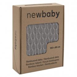 Bambusová pletená deka New Baby se vzorem 100x80 cm grey Šedá