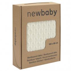 Bambusová pletená deka New Baby se vzorem 100x80 cm cream Smetanová