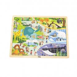 Dětské dřevěné puzzle Viga Zoo 48 dílků Multicolor