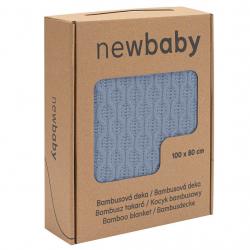 Bambusová pletená deka New Baby se vzorem 100x80 cm blue Modrá