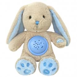 Plyšový usínáček králíček s projektorem Baby Mix modrý Modrá