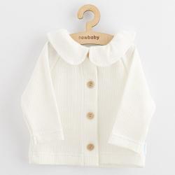 Kojenecký kabátek na knoflíky New Baby Luxury clothing Laura bílý Bílá velikost - 56 (0-3m)