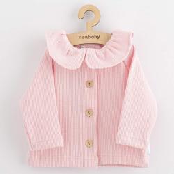 Kojenecký kabátek na knoflíky New Baby Luxury clothing Laura růžový Růžová velikost - 56 (0-3m)