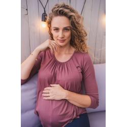 Těhotenské a kojící tričko Kangaroo milk & love růžovo hnědá Růžová velikost - S