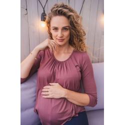 Těhotenské a kojící tričko Kangaroo milk & love růžovo hnědá Růžová velikost - M