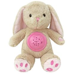 Plyšový usínáček králíček s projektorem Baby Mix růžový Růžová