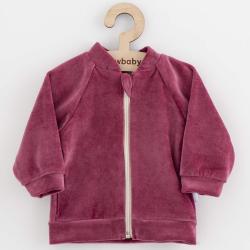 Kojenecká semišková mikina New Baby Suede clothes růžovo fialová Fialová velikost - 62 (3-6m)