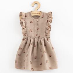 Letní kojenecké mušelínové šaty New Baby Rainbow Hnědá velikost - 62 (3-6m)