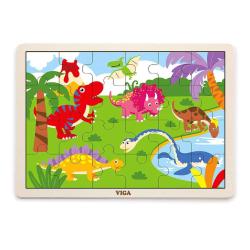 Dětské dřevěné puzzle Viga Dino Multicolor