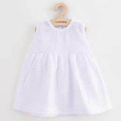 Kojenecké mušelínové šaty New Baby Elizabeth Bílá velikost - 56 (0-3m)