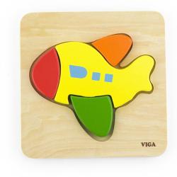 Dřevěné puzzle pro nejmenší Viga Letadlo Multicolor